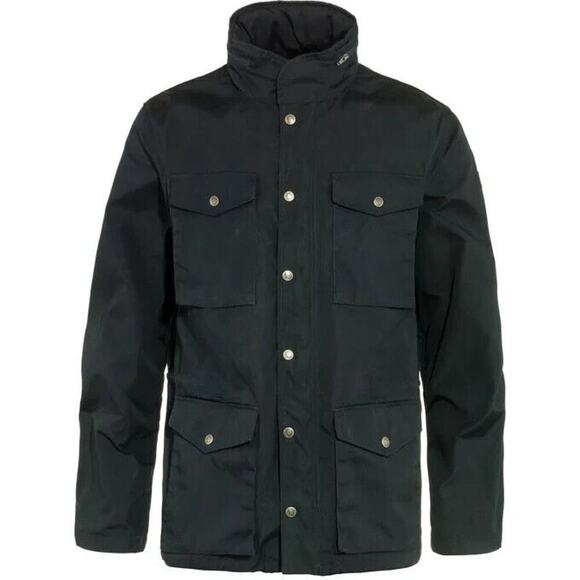 NEW Fjallraven Men's Small Raven BLACK Jacket Greenland G-1000 w/ Pullout Hood - Picture 1 of 14